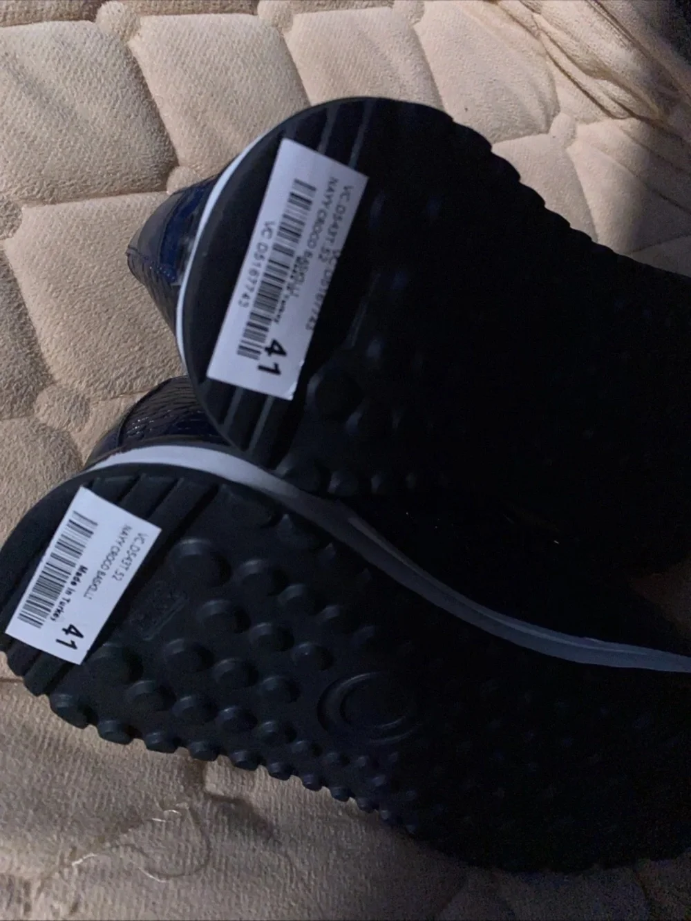 Vinci The Milan Navy Croc-Embossed Leather Women Sneaker EUR 41 US 10 Women’s